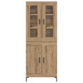 vidaXL Highboard 2 ks Remeselný dub 69,5 x 34 x 180 cm
