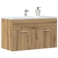 vidaXL Skrinka do kúpeľne dub artisan 90x38,5x46 cm kompozitné drevo