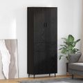 vidaXL Highboard 2 ks Čierny dub 69,5 x 34 x 180 cm Kompozitné drevo