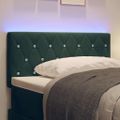vidaXL LED hlavová doska s LED pásikmi Tmavozelená 100 cm Zamat