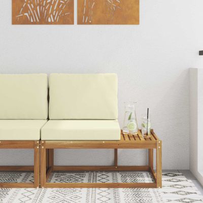 vidaXL Vonkajšia koncová pohovka s vankúšom Prírodná 91 x 63 x 73 cm