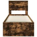vidaXL Rám postele Dymová dub 75 x 190 cm Masívne borovicové drevo