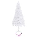 vidaXL Rohový umelý vianočný stromček biely 120 cm PVC