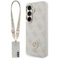 Puzdro Guess 4G Big Rhinestone Triangle Strap MagSafe pre Samsung Galaxy S26 ružová