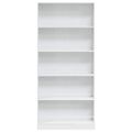 vidaXL Knižnica vysoký lesk biela 80x24x176 cm kompozitné drevo