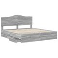 vidaXL Rám postele Sivá sonoma 200 x 200 cm Inžinierske drevo