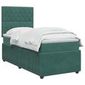 vidaXL Posteľ boxspring s matracom Tmavozelená 100 x 200 cm Zamat