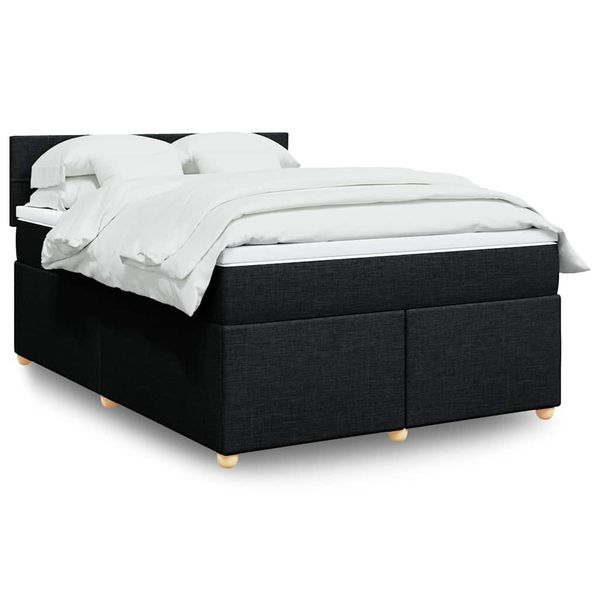 vidaXL Boxspring posteľ s matracom čierny 140x190 cm látka