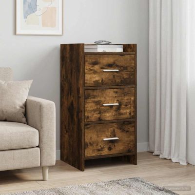 vidaXL Servírovacia skriňa Dymový dub 40 x 36 x 80 cm Kompozitné drevo