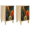 vidaXL Nočný stolík BONN 2 ks Dub sonoma 36 x 33 x 60 cm