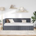 vidaXL Rohový rám postele Tmavo šedá 100 cm x 200 cm Zamat