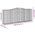vidaXL Oblúkové gabiónové koše 25 ks 400x50x160/180 cm pozink. železo