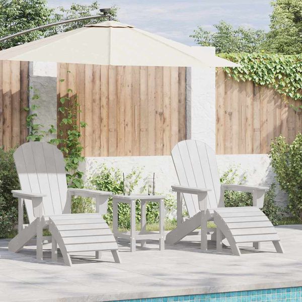 vidaXL Záhradná stolička 2 pcs Biela 83 x 74 x 92 cm Polyetylén