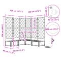 vidaXL Záhradný kvetináč 5 ks Sivá 120 x 120 x 126 cm PP