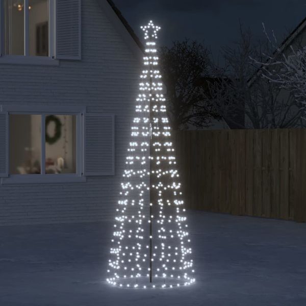 vidaXL LED vianočný stromček s hrotmi 570 LED studená biela 300 cm