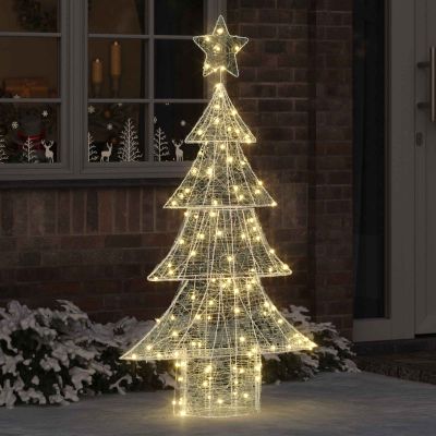 vidaXL Vianočný stromček s 160 LED-i Teplá biela 150 cm Akryl