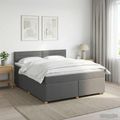 vidaXL Posteľ boxspring s matracom Tmavosivá 140 x 190 cm Látka