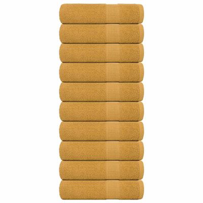 vidaXL Utierky na ruky FROGN 10 ks zlaté 50x100 cm 360 g/m²