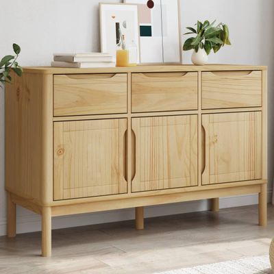 vidaXL Komoda FLORO vosková hnedá 114x43x74 cm borovicový masív
