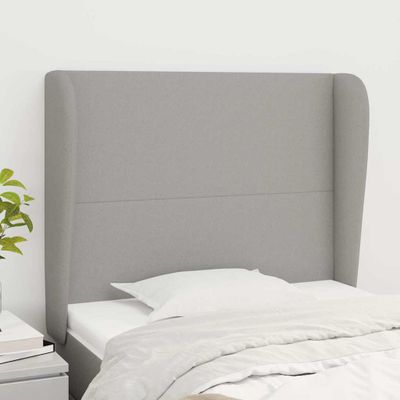 vidaXL Čelo postele so záhybmi bledosivé 93x23x118/128 cm látka