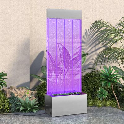 vidaXL Bublinkový stĺp s RGB LED nehrdzavejúca oceľ a akryl 110 cm
