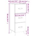 vidaXL Komoda čierna 34,5x34x90 cm spracované drevo