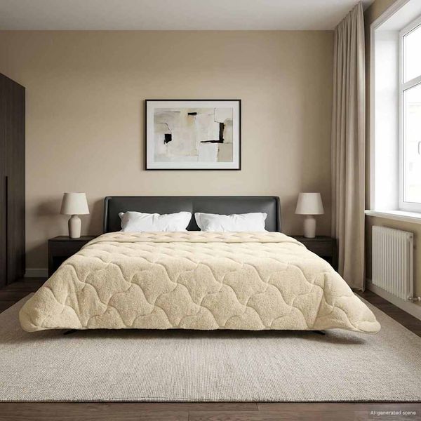 vidaXL Prikrývka na celý rok Šnurovaný Krémová 200 x 240 cm