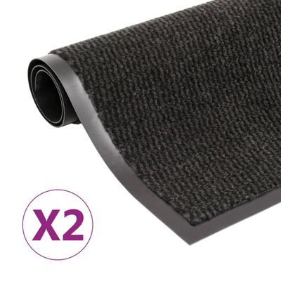 vidaXL Rohožky pred dvere 2 ks čierne 80x120 cm obdĺžnikové všívané