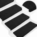 vidaXL Samolepiace nášľapy na schody 15 ks 65x24,5x3,5 cm čierne