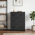 vidaXL Zásuvkový kabinet Čierna 66 x 34,5 x 87 cm Kompozitné drevo