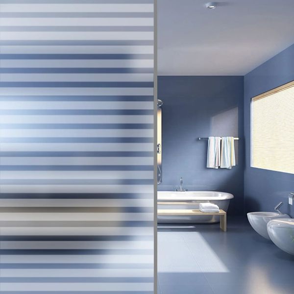 vidaXL Okenná fólia matná dizajn s pruhmi 0,9x20 m PVC