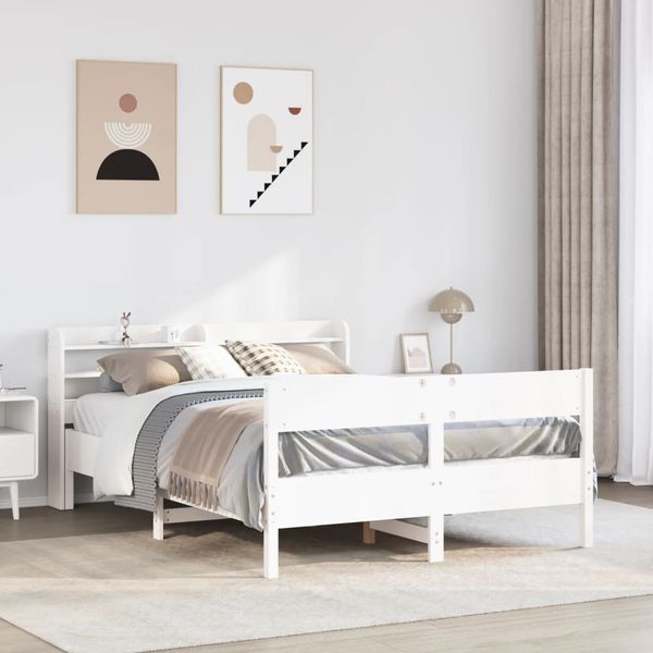vidaXL Posteľ bez matraca biela 160x200 cm masívna borovica