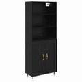 vidaXL Highboard Čierny dub 69,5 x 34 x 180 cm Kompozitné drevo