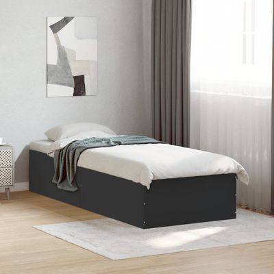 vidaXL Posteľný rám čierny 75x190 cm kompozitné drevo