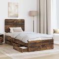 vidaXL Rám postele Dymová dub 90 x 190 cm Inžinierske drevo