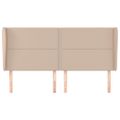 vidaXL Čelo postele so záhybmi kapučínové 203x23x118/128 cm umelá koža