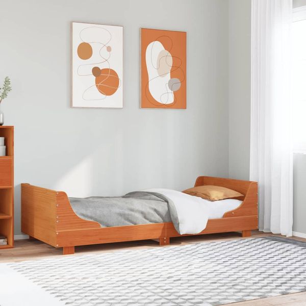 vidaXL Posteľ bez matraca voskovo hnedá 75x190 cm masívna borovica