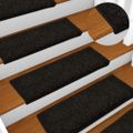 vidaXL Schodové rohože 15 ks 65x21x4 cm čierne s obdĺžnikovým okrajom