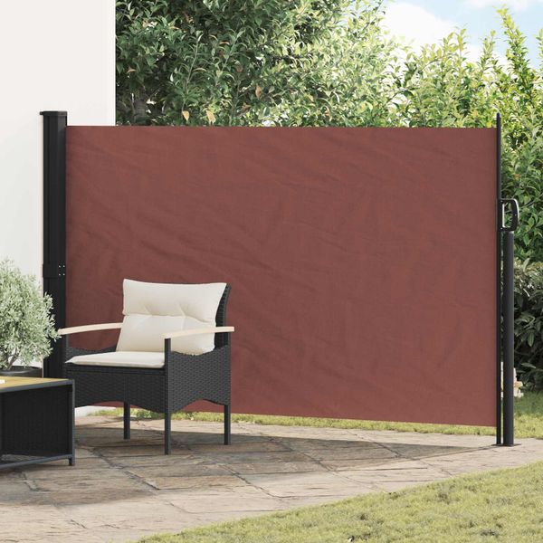 vidaXL Retračná bočná markíza Hnedá 300 x 170 cm Polyester