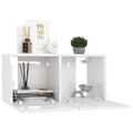 vidaXL Závesné TV skrinky 2 ks vysoký lesk biele 60x30x30 cm