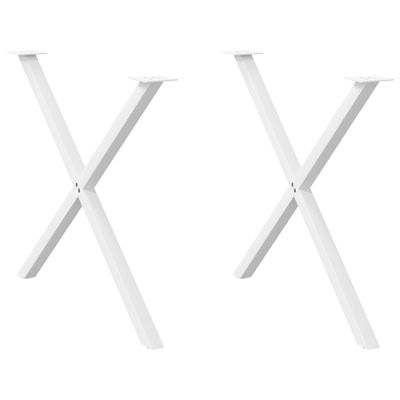 vidaXL Nohy k jedálenskému stolu v tvare X, 2 ks, biele, 90 x (72-73) cm, oceľové