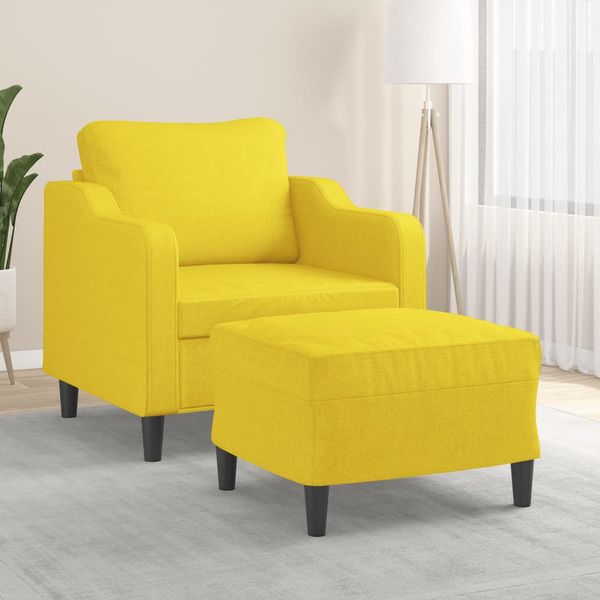 vidaXL Kreslo s podnožkou bledožlté 60 cm látkové