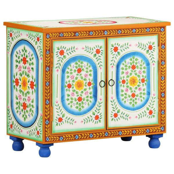vidaXL Ručne maľovaná komoda 70x35x60 cm masívne mangovníkové drevo