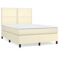 vidaXL Boxspring posteľ s matracom krémová 140x190 cm umelá koža