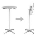vidaXL Skladací záhradný stôl strieborný 60x(70-110) cm hliník