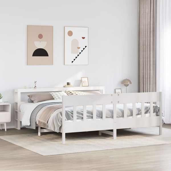 vidaXL Posteľ bez matraca biela 200x200 cm masívna borovica