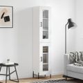 vidaXL Vysoká skrinka biela 34,5x34x180 cm spracované drevo