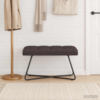 vidaXL Lavica s gombíkovým prešívaním Tmavohnedá 80 x 40 x 46 cm Látka