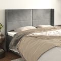 vidaXL Čelo postele so záhybmi bledosivé 183x16x118/128 cm zamat