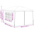 vidaXL Párty stan 400 x 300 x 255 cm Červená PE a oceľ